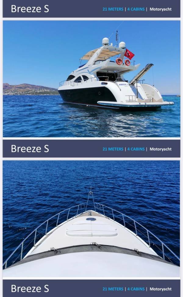 Motor Yacht Breeze S 21 Metre 4 Kabinli Lüks Motor Yat - Görsel 5